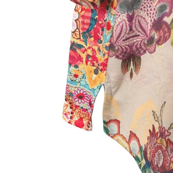Soft Surroundings Top Large‎ Floral Paisley V-Neck 3/4 Sleeve Multicolor TP-2864 - Picture 5 of 8